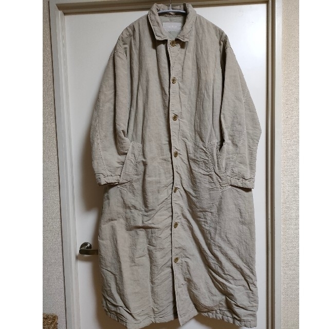 nest Robe(ネストローブ)のyuy様 ネストローブ　コットンリネン裏キルティング襟付きコート レディースのジャケット/アウター(ロングコート)の商品写真