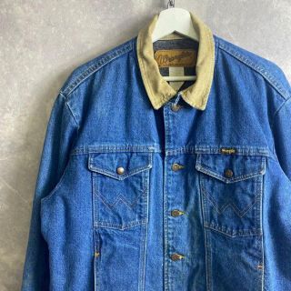 ラングラー(Wrangler)のラングラー 90s デニムジャケット 襟コーデュロイ 裏地ブランケット(Gジャン/デニムジャケット)