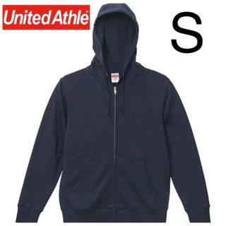 ユニクロ(UNIQLO)のS ネイビー 綿100% ジップ パーカー  新品 フーディー 無地(ジャケット/上着)