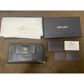 プラダ(PRADA)のプラダ　サフィアーノ長財布　ブラック(財布)