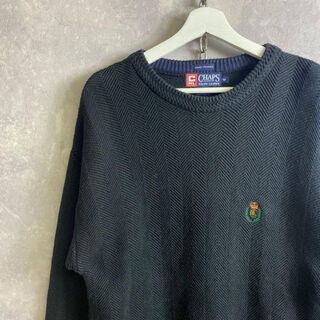 ラルフローレン(Ralph Lauren)のチャップスラルフローレン 90s ワンポイントロゴ ニット セーター 黒(ニット/セーター)