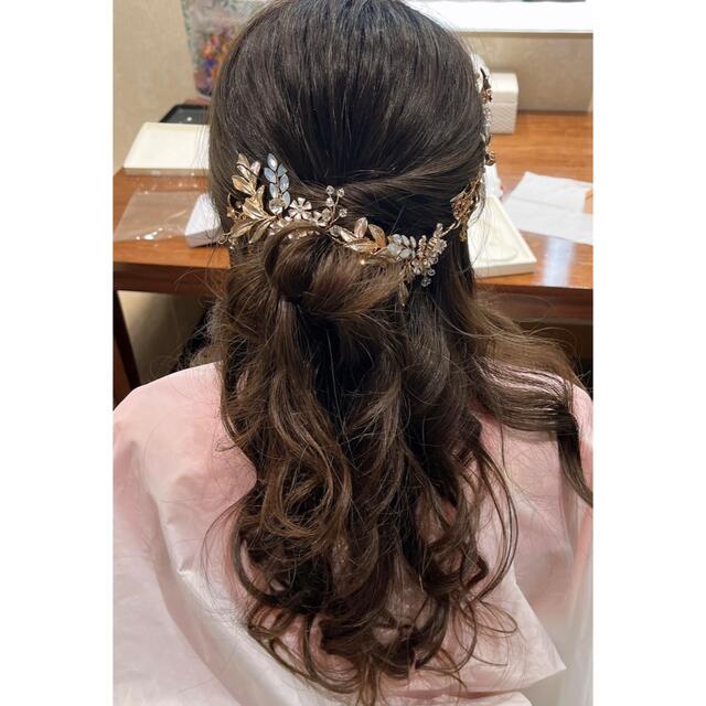 ヘアアクセサリ　結婚式　ウェディングドレス　髪飾り　ピアス 1