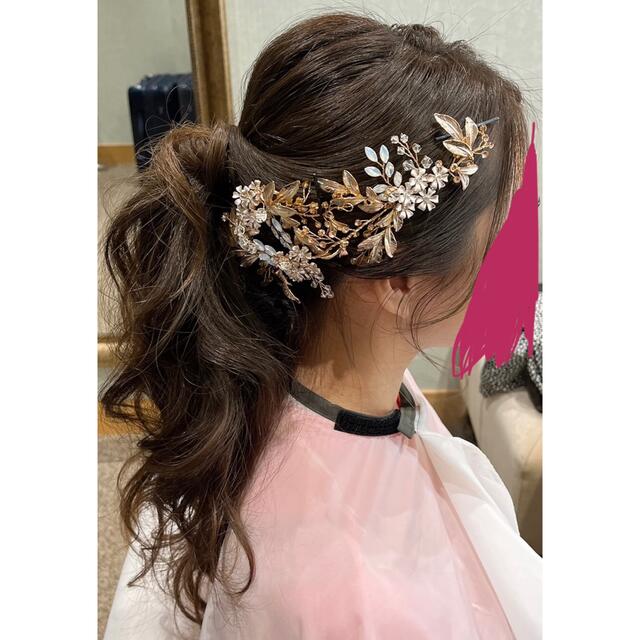 ヘアアクセサリ　結婚式　ウェディングドレス　髪飾り　ピアス 2