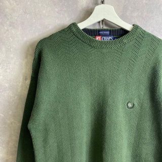 ラルフローレン(Ralph Lauren)のチャップスラルフローレン 90s ワンポイントロゴ ニット セーター 深緑(ニット/セーター)