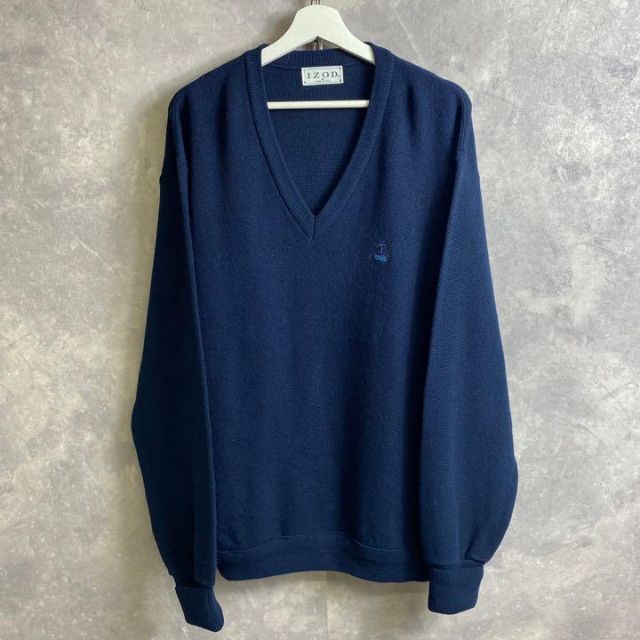 LACOSTE(ラコステ)のアイゾッド 90s アクリルセーター ニット ネイビー ワンポイント ラコステ メンズのトップス(ニット/セーター)の商品写真