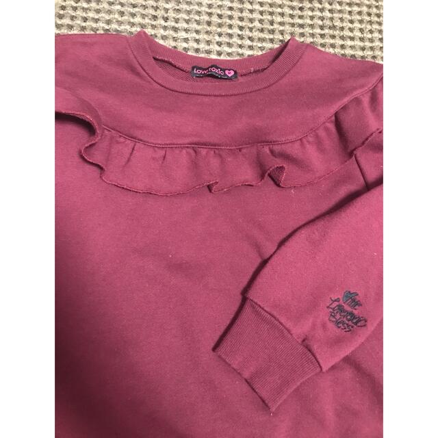 lovetoxic(ラブトキシック)のLOVETOXIC ラブトキシック　フリルトレーナー  M（150） キッズ/ベビー/マタニティのキッズ服女の子用(90cm~)(Tシャツ/カットソー)の商品写真