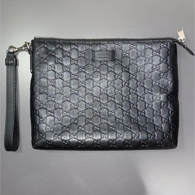 購入 グッチ バッグ メンズ クラッチバッグ アウトレット レザー ブラック 473881DMT1N1000 GUCCI