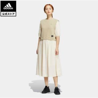 アディダス(adidas)のIDルーズフィット ファブリックミックス ワンピース(ひざ丈ワンピース)