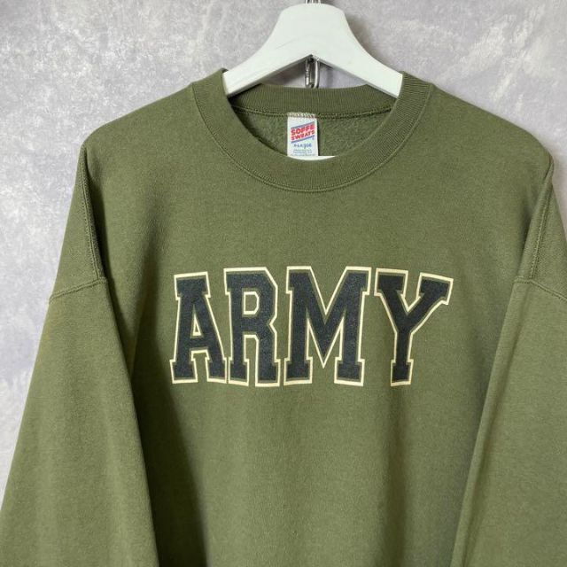 ビンテージ ミリタリースウェット 90s カーキ 深緑 ARMY メンズのトップス(スウェット)の商品写真