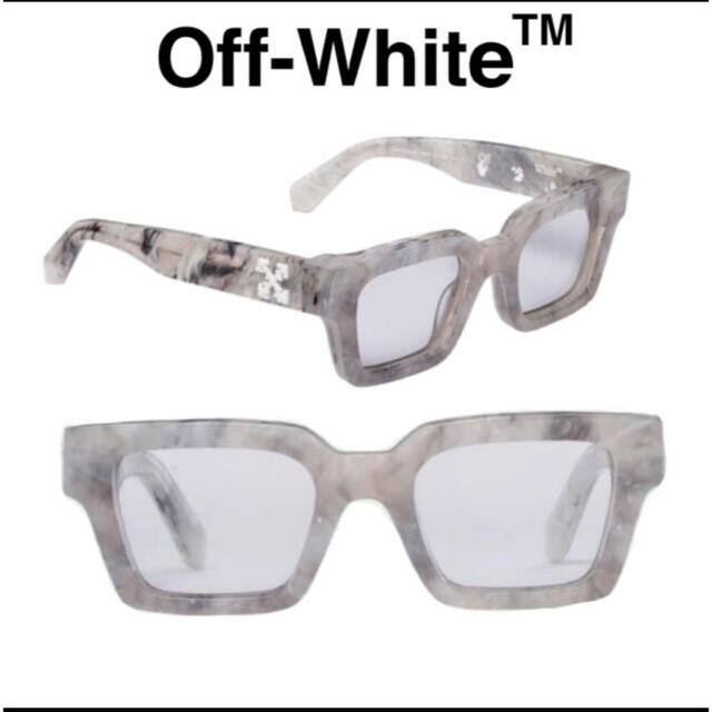 超高品質で人気の OFF-WHITE - サングラス スクエアフレーム Off-White 定価4.2万円 サングラス+メガネ