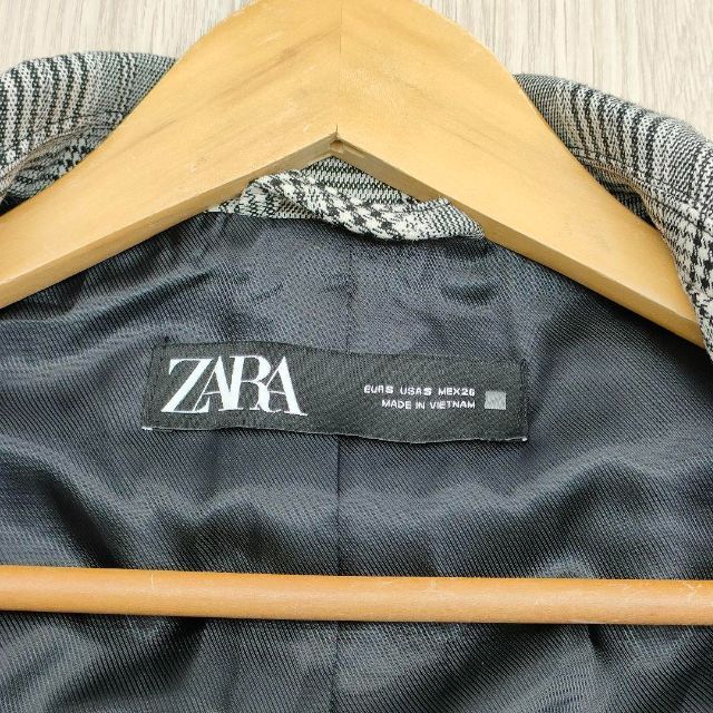 ZARA ザラ グレンチェック テーラードジャケット グレー S オーバーサイズ 6