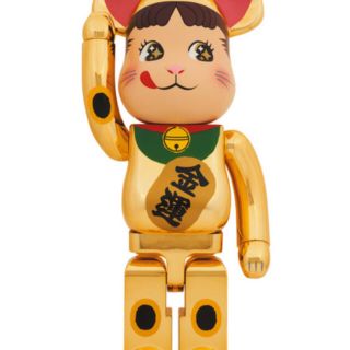 ベアブリック(BE@RBRICK)のBE＠RBRICK 招き猫 ペコちゃん 金運 金メッキ 1000%(キャラクターグッズ)