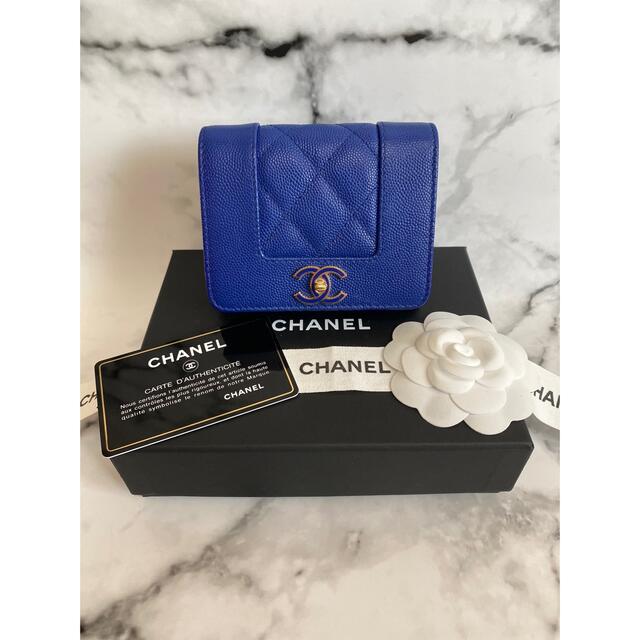 CHANEL(シャネル)の【付属品完備☆28番台】CHANEL ミニウォレット マドモアゼル / ブルー レディースのファッション小物(財布)の商品写真