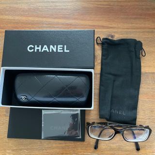 シャネル(CHANEL)のCHANEL メガネフレーム　リボン付き　べっ甲(サングラス/メガネ)