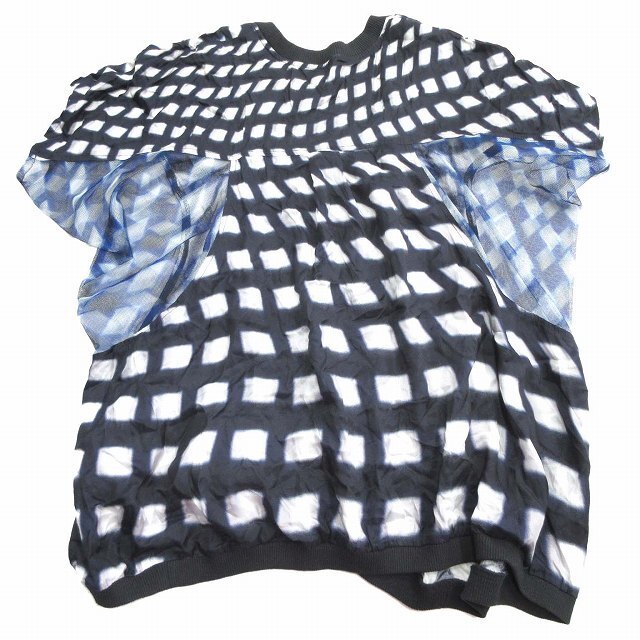 ズッカ zucca 総柄 メッシュ スイッチング Tシャツ カットソー M♪10