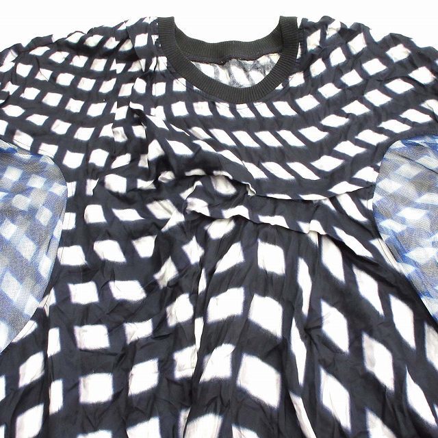 ズッカ zucca 総柄 メッシュ スイッチング Tシャツ カットソー M♪10