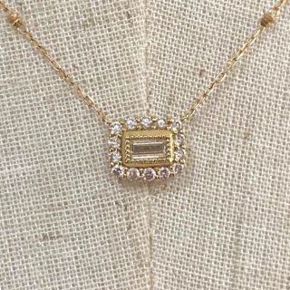 アガット(agete)のk18イエローゴールド 合計0.3ct バゲットカット ダイヤモンド ネックレス(ネックレス)