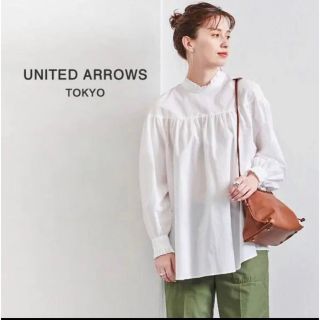 ユナイテッドアローズ(UNITED ARROWS)のユナイテッドアローズ　バックリボンフリルブラウス　38(シャツ/ブラウス(長袖/七分))