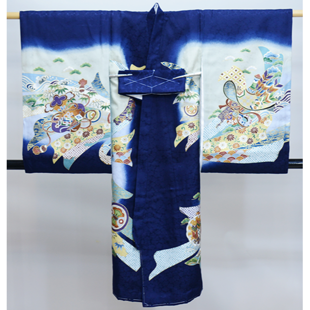 激安大特価SALE お宮参り 産着 のしめ 男児 正絹 綸子 駒取り 金刺繍