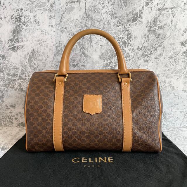 極美品 CELINE セリーヌ マカダム トリオンフ レザー ミニ ボストン