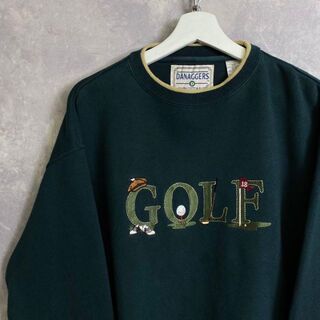 ビンテージスウェット 90s ゴルフ 緑 刺繍 グリーン GOLF(スウェット)