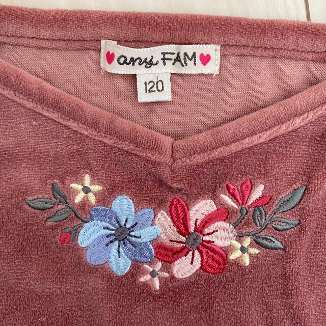 anyFAM(エニィファム)のエニィファム　チュニック　花刺繍　120 ベロア キッズ/ベビー/マタニティのキッズ服女の子用(90cm~)(その他)の商品写真