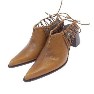 アンチショルド UNTISHOLD Klara Granola Brown レザー ミュール パンプス ブラウン系 37【中古】(ハイヒール/パンプス)