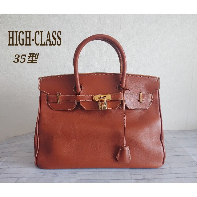 HIGH CLASS ハイクラス ハンドバッグ 本革 レザー キャメル 茶 鍵付 の通販 ハイクラス HIGH-CLASS ハイクラス オーストリッチ グリーン ハンドバッグ