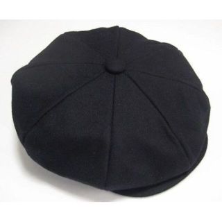 ニューヨークハット(NEW YORK HAT)のUSA製ニューヨークハット新品Wool Newsboyウール素材ブラック黒 XL(キャスケット)