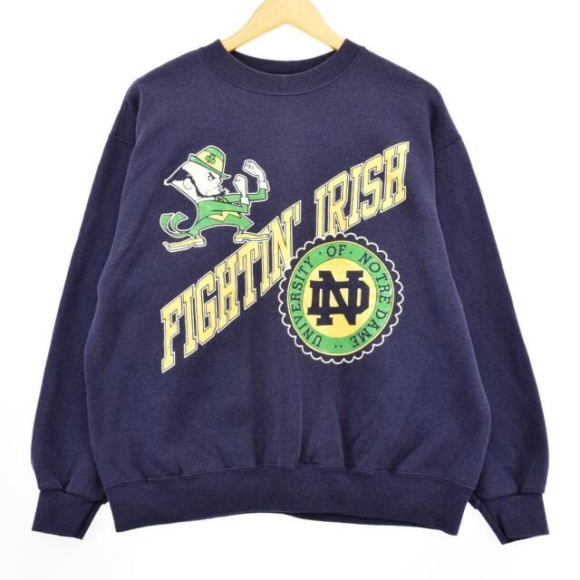 ヘインズ Hanes Champknit NOTRE DAME ノートルダム大学 ファイティングアイリッシュ カレッジスウェットシャツ トレーナー USA製 メンズXL /eaa287457