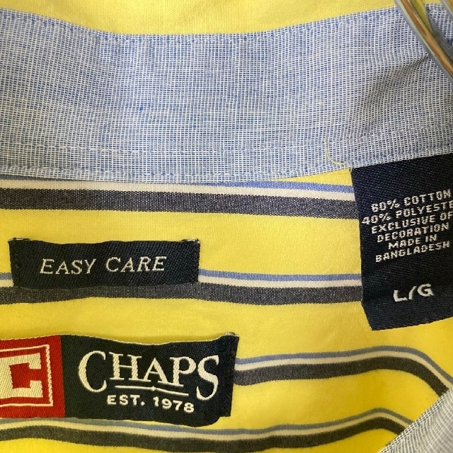 CHAPS(チャップス)のチャップス Chaps マルチストライプ 長袖シャツ イエロー アメリカUS古着 メンズのトップス(シャツ)の商品写真