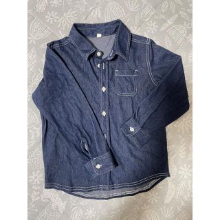 ストレッチ　デニム　シャツ　子供　size120(ブラウス)