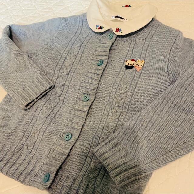 familiar(ファミリア)のfamiliar 完売 カーディガン 美USED♡100cm キッズ/ベビー/マタニティのキッズ服女の子用(90cm~)(カーディガン)の商品写真