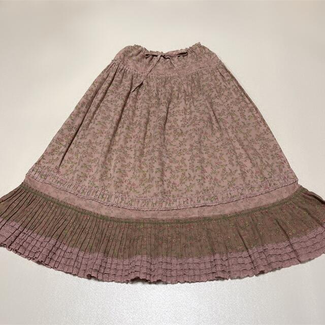 KANEKO ISAO - 専用　カネコイサオ　小花pt.レース＆プリーツ使いスカート　くすみピンク　難あり