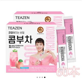 【人気商品】TEAZEN ティーゼン コンブチャ 60本 PEACH味(ダイエット食品)