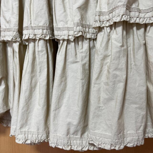 KANEKO ISAO(カネコイサオ)のカネコイサオ　被せティアードのスカート　ベージュ レディースのスカート(ロングスカート)の商品写真