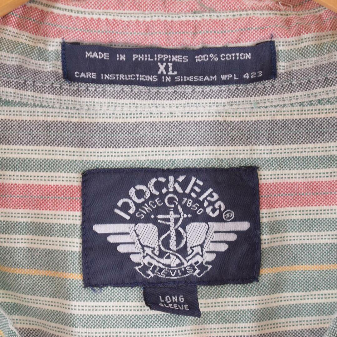 DOCKERS 長袖 ボタンダウンストライプシャツ メンズXXL /eaa283290 2