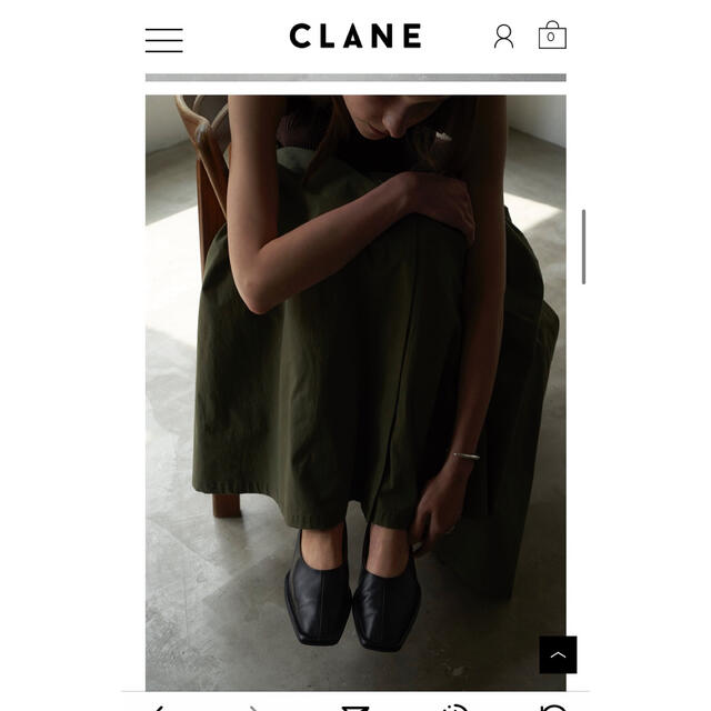 ローファー/革靴完売【CLANE】OUTSTITCH SQUARE FLAT SHOES