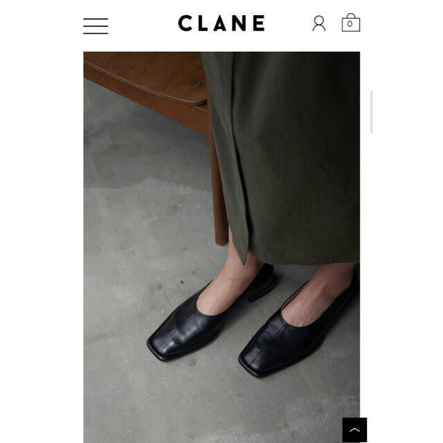 完売【CLANE】OUTSTITCH SQUARE FLAT SHOES