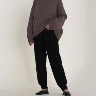 Na.e 【EVER SERIES】Knit Pants ブラック　ニットパンツ(クロップドパンツ)