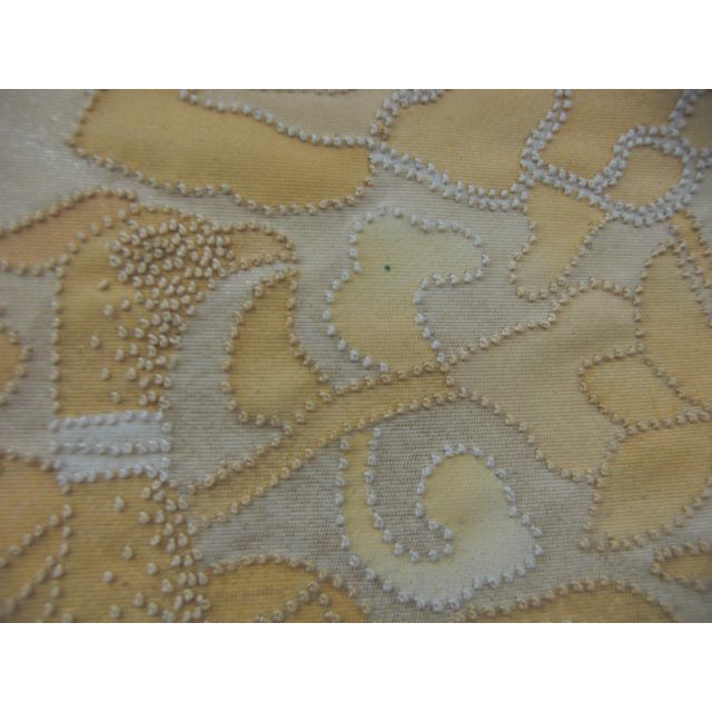 相良刺繍 袋帯 ビーズ刺繍のようなかわいい袋帯 花と鳥 正絹 アンティーク 5