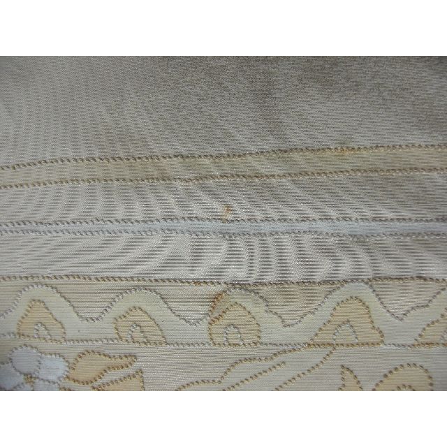 相良刺繍 袋帯 ビーズ刺繍のようなかわいい袋帯 花と鳥 正絹 アンティーク 6
