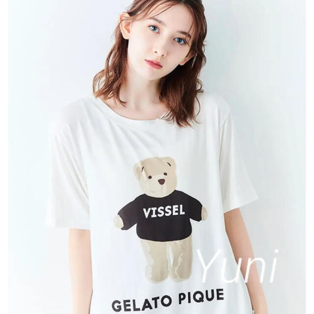 gelato pique(ジェラートピケ)の正規品♡ベアワンポイントTシャツ♡ヴィッセル神戸 レディースのルームウェア/パジャマ(ルームウェア)の商品写真