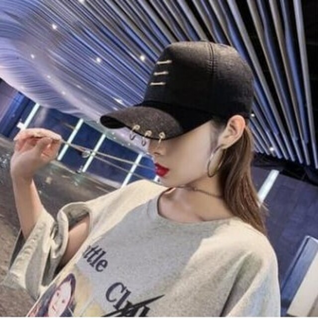 まとめ割☆帽子 キャップ 黒 オルチャン 韓国 ユニセックス ストリート パンク 通販
