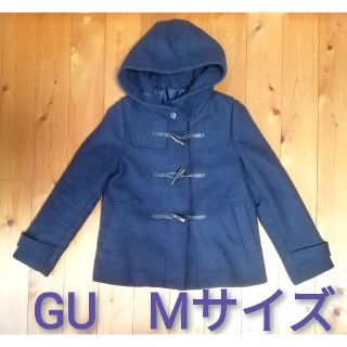 ジーユー(GU)のGU ウールブレンド　ショートダッフルコート　紺　M 　中学　高校(ダッフルコート)