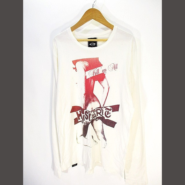 HYSTERIC GLAMOUR(ヒステリックグラマー)の HYSTERIC GLAMOUR Tシャツ カットソー 長袖 白 M ZX メンズのトップス(Tシャツ/カットソー(七分/長袖))の商品写真