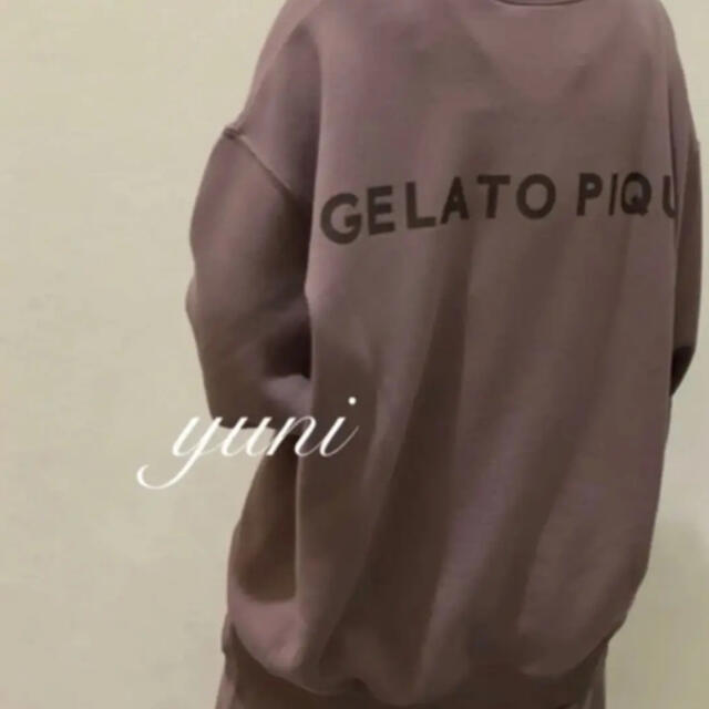 gelato pique(ジェラートピケ)の正規品♡ロゴスウェット上下セット♡ブラウン レディースのトップス(トレーナー/スウェット)の商品写真