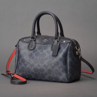 コーチ(COACH)の未使用 COACH コーチ 2WAY ハンド ショルダーバッグ レザー ネイビー(ハンドバッグ)