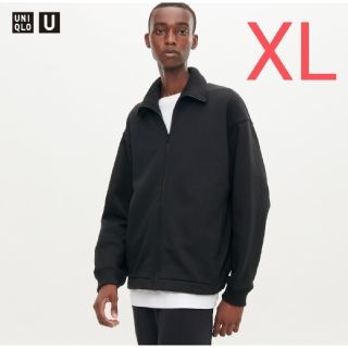 ユニクロ(UNIQLO)の【サイズ XL】UNIQLO U ボアスウェット トラックジャケット ブラック(スウェット)