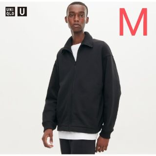 ユニクロ(UNIQLO)の【サイズ M】UNIQLO U ボアスウェット トラックジャケット ブラック(スウェット)